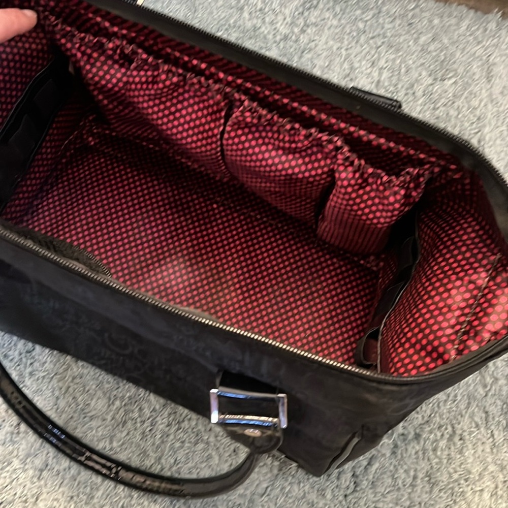 Black and Red Make Up Bag with silky interior